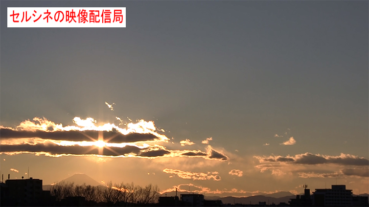 BGV−夕日と富士山と雲と星、たまに鳥