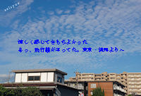 涼しく感じてきもちよかった。あっ、飛行機が写ってた。東京・練馬より～