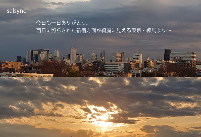今日も一日ありがとう。西日に照らされた新宿方面が綺麗に見える東京・練馬より～