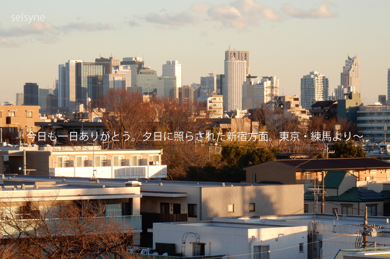 今日も一日ありがとう。夕日に照らされた新宿方面。東京・練馬より～